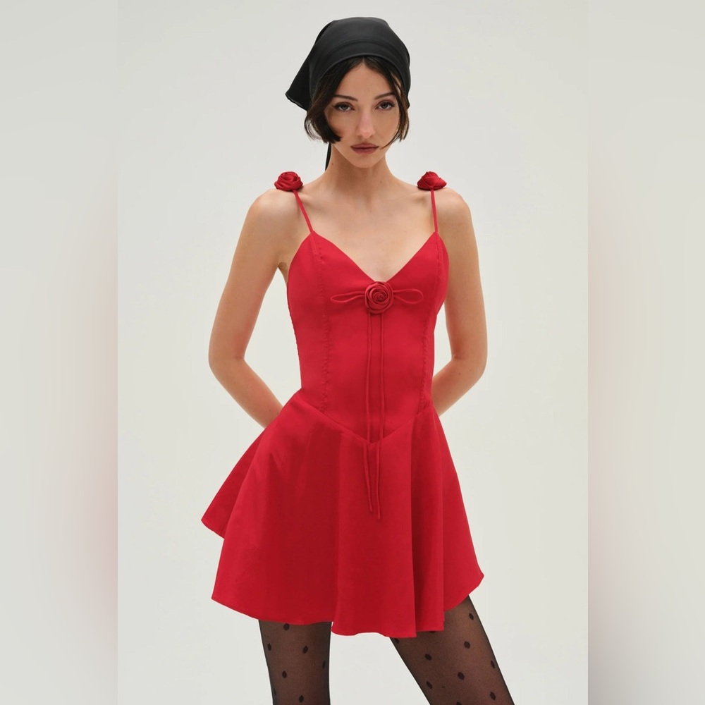 For Love And Lemons Orsa Mini Dress - Red Size Small